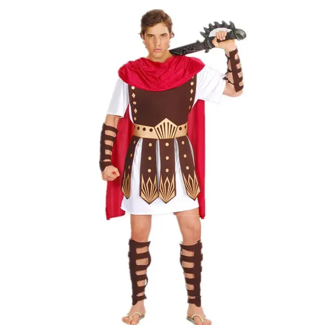 Adult Men Greek Roman Warrior Gladiator Costume Knight Julius Caesar Costumes Halloween Carnival Mardi Gras Fancy Dress