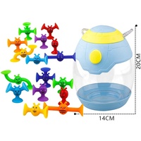 Ensemble de jouets anti-stress en silicone multicolores avec ventouses amusantes, blocs de construction à ventouses, jouets à ventouses pour enfants