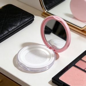 Portable powder puff <b>box</b>, ultra-thin flip-top with <b>mirror</b>, elastic mesh, mini high-end powder puff loose powder <b>box</b>, empty <b>box</b> - Product Image 2