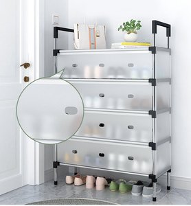 고품질 접이식 확장형 플라스틱 신발장 pp 소프트 패널 탈착식 신발 캐비닛 가구 거실용 - Product Image 3
