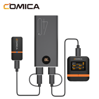 COMICA Vimo Q Mini microphone Lavalier sans fil à réduction de bruit à quatre canaux avec étui de charge pour téléphone