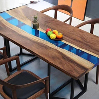 Meilleures ventes de meubles de salon 18 "x 3" extérieur derniers bureaux liquides dorés pliants table en résine époxy moules