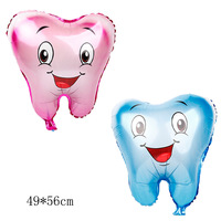 Offre Spéciale haute qualité grand bleu rose dent hélium gonflable Globos feuille ballons pour décorations de fête d'anniversaire bébé douche