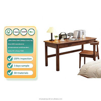 Bureau d'écriture moderne en bois massif personnalisable avec tiroirs de rangement pour bureau à domicile, table d'étude minimaliste en bois, mobilier