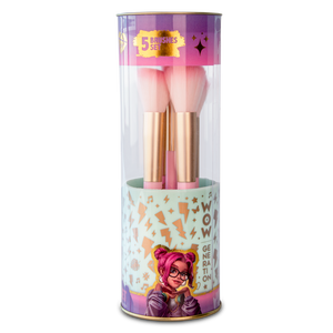Set di 5 pennelli per il trucco con portapennelli in silicone WOW Generation - Product Image 1