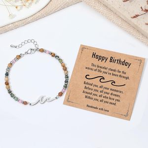 TONY SANDY Bracelet d'amitié pour femme, motif vague unique, idéal pour <span class=keywords><strong>anniversaire</strong></span> et Noël - Cadeau pour sœur, meilleure amie, ou pour les petits cadeaux de Noël - Product Image 4