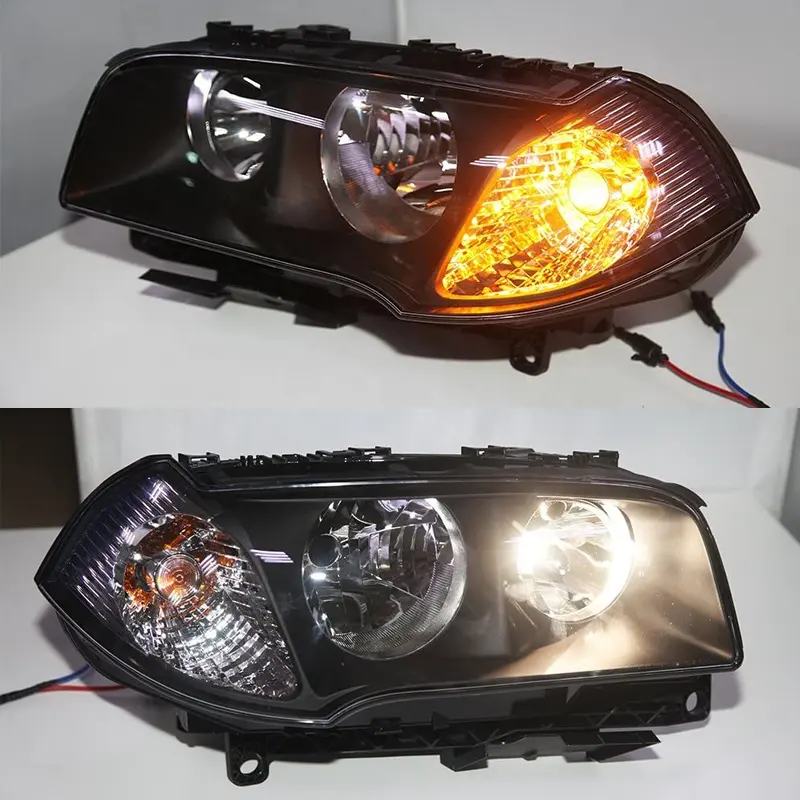 For BMW X3 E83 Head Lights Front Lamp Black Housing 2004 2005 2006 Year TYC