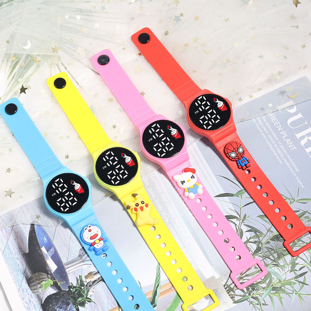 2024 Touching Screen Digital Children Wrist Watch TPE Watches Red Led Wrist Watch