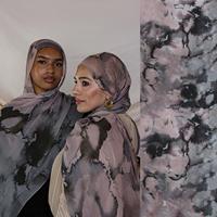 Hijab musulman personnalisé tendance 2025 - Satin modal respirant, imprimé ethnique, essentiel pour le Ramadan, châle pour femmes