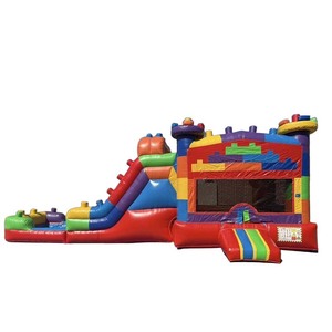 Castello Gonfiabile Multifunzione Personalizzato Tongle in PVC Multicolore con Scivolo Asciutto per Noleggio Commerciale per Feste - Product Image 6