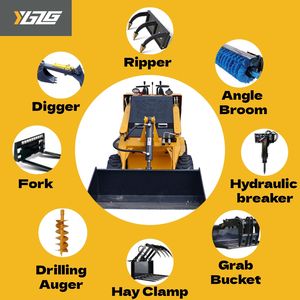 <span class=keywords><strong>Mini</strong></span>-chargeuse compacte sur chenilles multifonction haute performance YGZG avec accessoires EPA, <span class=keywords><strong>pelle</strong></span> et godet – Idéale pour le jardinage - Product Image 5