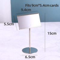 Supports de signalisation métalliques à hauteur variable (8K, noir laqué brillant) - Présentoir de menu moderne, durable, lavable, à petit fente pour affichage