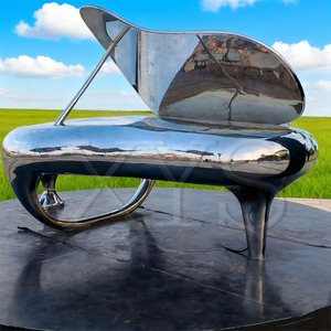 Sculptures de piano 3D en acier inoxydable sur mesure, polies à la main, couleur personnalisée, sur le thème de la musique, de haute qualité pour l'intérieur - Product Image 5