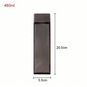 Bouteilles d'eau en plastique personnalisées avec logo, 480 ml, forme carrée, avec couvercles imitation bois, écologiques et sans BPA, pour cadeaux promotionnels - Product Image 4