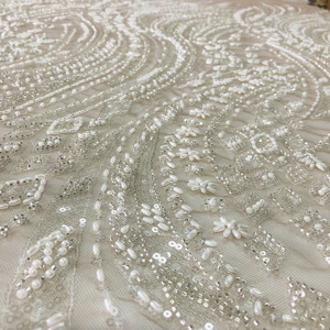 New nặng sequin <span class=keywords><strong>Net</strong></span> thêu sang trọng ăn mặc đính cườm ren vải cho <span class=keywords><strong>Dubai</strong></span> - Product Image 1