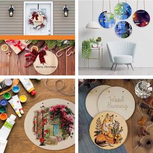 Hot Selling unvollendete Kiefernholz Wand schilder runde Form hängende Funktion für Tür dekoration und DIY - Product Image 6