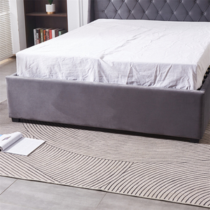 <span class=keywords><strong>Letto</strong></span> Matrimoniale Moderno Imbottito in Tessuto Morbido con Testiera a Ala e Struttura in Legno per <span class=keywords><strong>Camere</strong></span> <span class=keywords><strong>da</strong></span> <span class=keywords><strong>Letto</strong></span> Contemporanee - Product Image 5
