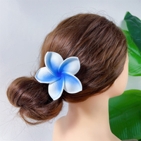 Pique à cheveux en mousse EVA 8 cm, fleur artificielle de Plumeria (Frangipanier) style Hawaï, pour coiffure ou oreille