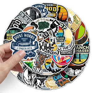 50 Uds. Pegatinas de grafiti creativas para exteriores de leñador de dibujos animados para caja, decoración de casco, pegatina de trabajador forestal - Product Image 6