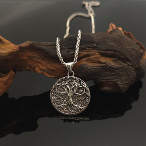 Collana con Ciondolo Albero della Vita Vichingo Norreno Vintage WZU125, Amuleto Runico Yggdrasil, Gioielli Mitologia Nordica <span class=keywords><strong>per</strong></span> Uomini <span class=keywords><strong>e</strong></span> Donne, Regalo - Product Image 6