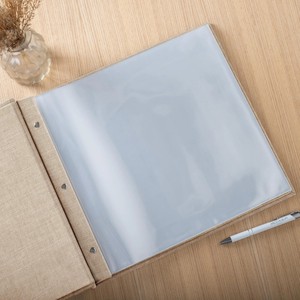 Album photo en lin relié par des vis personnalisé, album de <span class=keywords><strong>scrapbooking</strong></span> avec film protecteur transparent, livre de souvenirs DIY, cadeau de mariage, de voyage, d'anniversaire - Product Image 4
