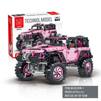 Ensemble de briques XMORK Pink Offroad SUV, 2471 pièces, simulation de camion tout-terrain, ensemble de blocs de construction mécaniques pour exposition