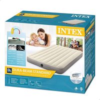 INTEX 64102 64103 Beflockte aufblasbare Luft matratze in voller Größe 1,37 m x 1,91 m x 25cm