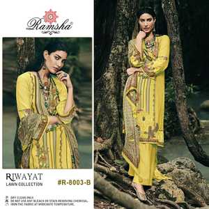 Heavy Faux Georgette con hilos de algodón bordados Work Salwar Kameez Suit para mujer a precio de exportación - Product Image 6