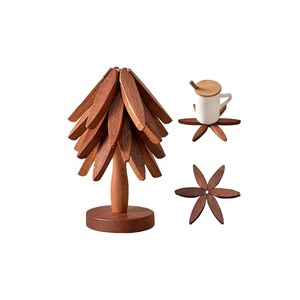 Trivet in <span class=keywords><strong>legno</strong></span> per piatti caldi Set forma di albero 4 <span class=keywords><strong>sottopentola</strong></span> in <span class=keywords><strong>legno</strong></span> per piatti caldi naturale cucina pieghevole in <span class=keywords><strong>legno</strong></span> <span class=keywords><strong>sottopentola</strong></span> - Product Image 2