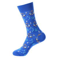 Chaussettes Jacquard pour Hommes Adultes, 12 Constellations du Zodiaque, Chaussettes en Coton à Motifs Astrologiques, Chaussettes Horoscope Haute Densité 200N