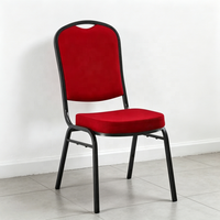 Chaise de banquet empilable pour hôtel, structure en fer, assise rembourrée en éponge, mobilier commercial moderne pour salle à manger