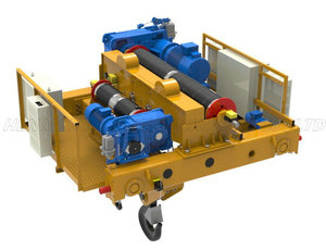 Equipado con gancho principal y auxiliar 75/20T tipo QD industria minera grúa aérea de doble viga - Product Image 6