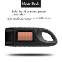Nouvelle lampe torche tactique LED à manivelle manuelle, mini portable, solaire, rechargeable, IP65, pour l'extérieur, l'alpinisme, avec boucle