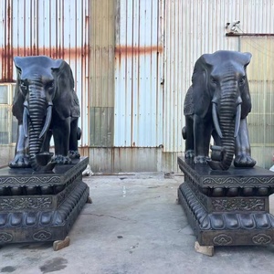 تمثال فيل من الرخام الأبيض الطبيعي مصقول يدويًا بسطح ناعم ذو مغزى ميمون لردهات الفنادق والعقارات - Product Image 3