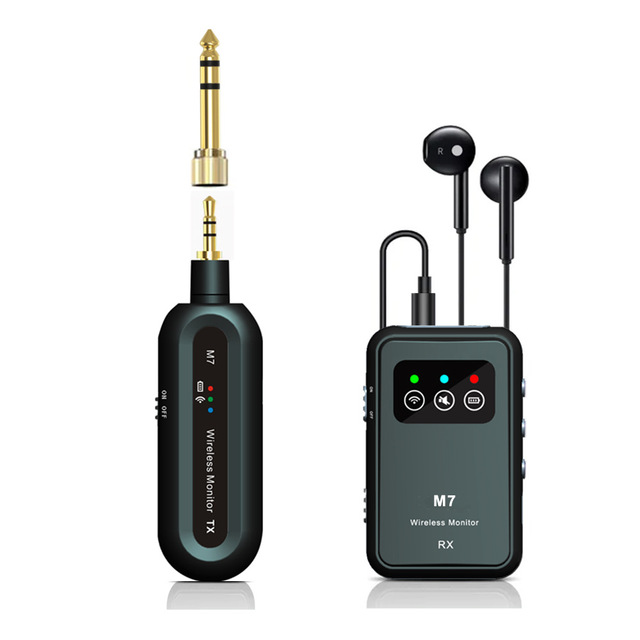 M7 Metal Wireless Earbuds Portable Plug-in Transmitter Waistband Receiver Real-time Sound Transmission