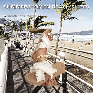 Sandalias de Plataforma con Doble Tira Cruzada, Antideslizantes, de EVA, Punta Abierta, para Playa y Exteriores, Tendencia de Moda de Verano para Mujer - Product Image 3