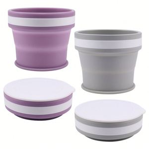 แก้วกาแฟซิลิโคนพับได้แบบพกพาขนาด270มล. แก้วน้ำซิลิโคนสำหรับเดินทางพร้อมฝาปิด - Product Image 3