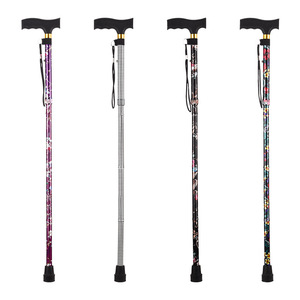 Folding Aluminum Alloy Walking Stick Height <b>Adjustable</b> Lightweight Durable Comfortable For Elderly Outdoor Use - Product Image 1