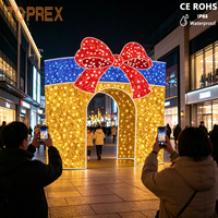 Arco de Luz LED 3D Gigante con Marco Metálico de Grado Comercial para Proyectos de Iluminación Navideña en Parques Temáticos
