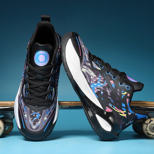 Zapatillas <span class=keywords><strong>de</strong></span> Baloncesto con Parte Superior <span class=keywords><strong>de</strong></span> Malla Transpirable, Amortiguadoras, Antideslizantes, con Estampado <span class=keywords><strong>de</strong></span> Grafiti, para Entrenamiento Deportivo en Interiores y Exteriores - Product Image 6