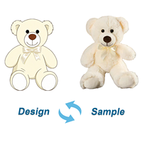 Ours en peluche personnalisé de 35 cm, mignon et souriant, avec nœud papillon, cadeau de fête en gros, OEM, tissu super doux avec doublure en maille