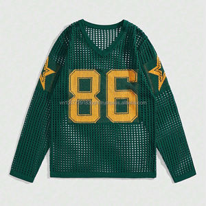 Pull tendance personnalisable avec logo, tricoté pour l'été, col rond, en jersey, coupe ample, manches courtes ou longues, ajouré, style t-shirt - Product Image 5