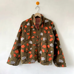 Chaqueta Bordada Suzani de Terciopelo Verde Oliva Hecha a Mano para Mujer, Estilo Boho Vintage, Bordado Floral, Chaqueta Abierta por Delante para Invierno - Product Image 1