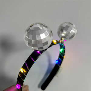 Cool Cyberpunk <strong>Disco</strong> <strong>Ball</strong> <strong>Headband</strong> Glowing Luminous Hair Hoop for Night Club Music Festival Party Decorations - Product Image 5