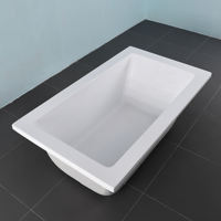 Baignoire rectangulaire en acrylique blanc à immersion profonde avec drain d'angle intégré et design confortable - Vente directe d'usine