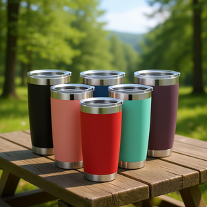 Focus Stainless Steel Tumbler 12oz 14oz Double Wall Vacuum Insulated Travel Mug <b>With</b> <b>Lid</b> For Camping Hiking Outdoor Use - Product Image 2