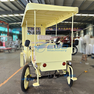 รถม้าไฟฟ้าสีเหลืองสไตล์เจ้าหญิงซินเดอเรลล่าสุดหรู รถม้าไฟฟ้าสำหรับเที่ยวชมสถานที่แบบยุโรปสั่งทำพิเศษ - Product Image 5