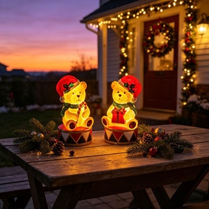 Veilleuse LED en résine style Casse-Noisette Ours en Peluche, Décoration de Table de Noël, Décoration de Chambre à Coucher, Noël pour Enfants - Product Image 3