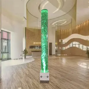 Lampe carrée de colonne de bulles d'eau à LED au sol personnalisée