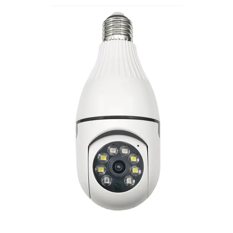 Hot Double Lights Colorful Night Vision Auto tracking indoor pan tilt wireless E27 cctv wifii ptz 3MP Light Bulb Camera iCsee